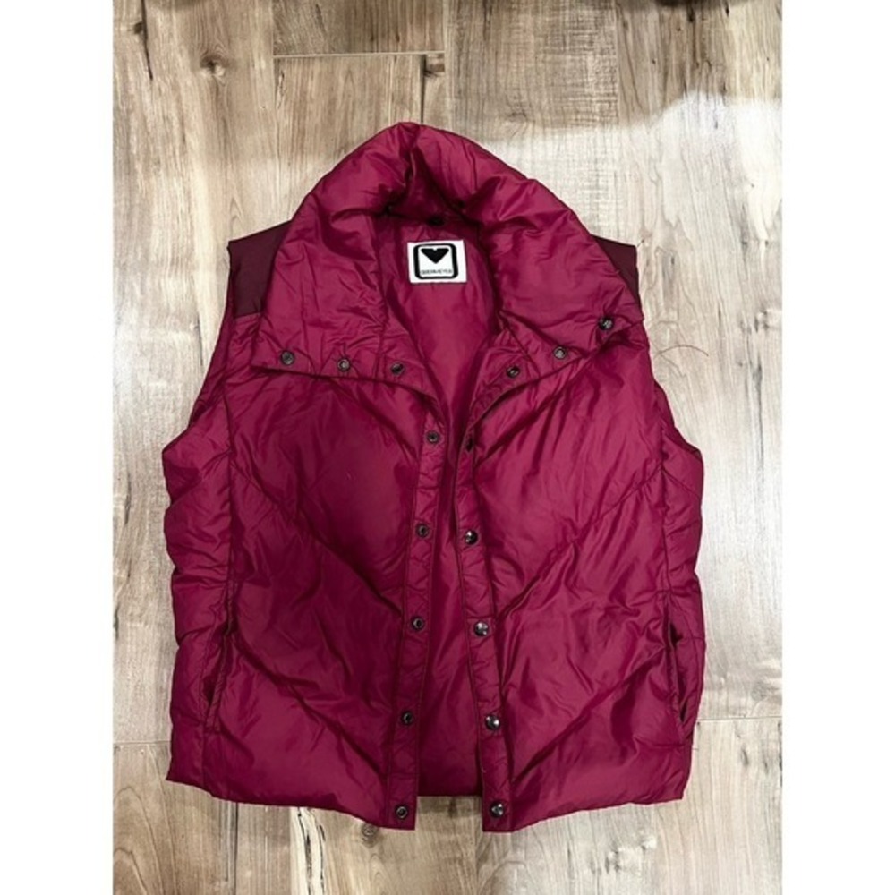 Obermeyer Vintage Insulated Vest Burgundy Snap Front Men's XL‎ Après Ski